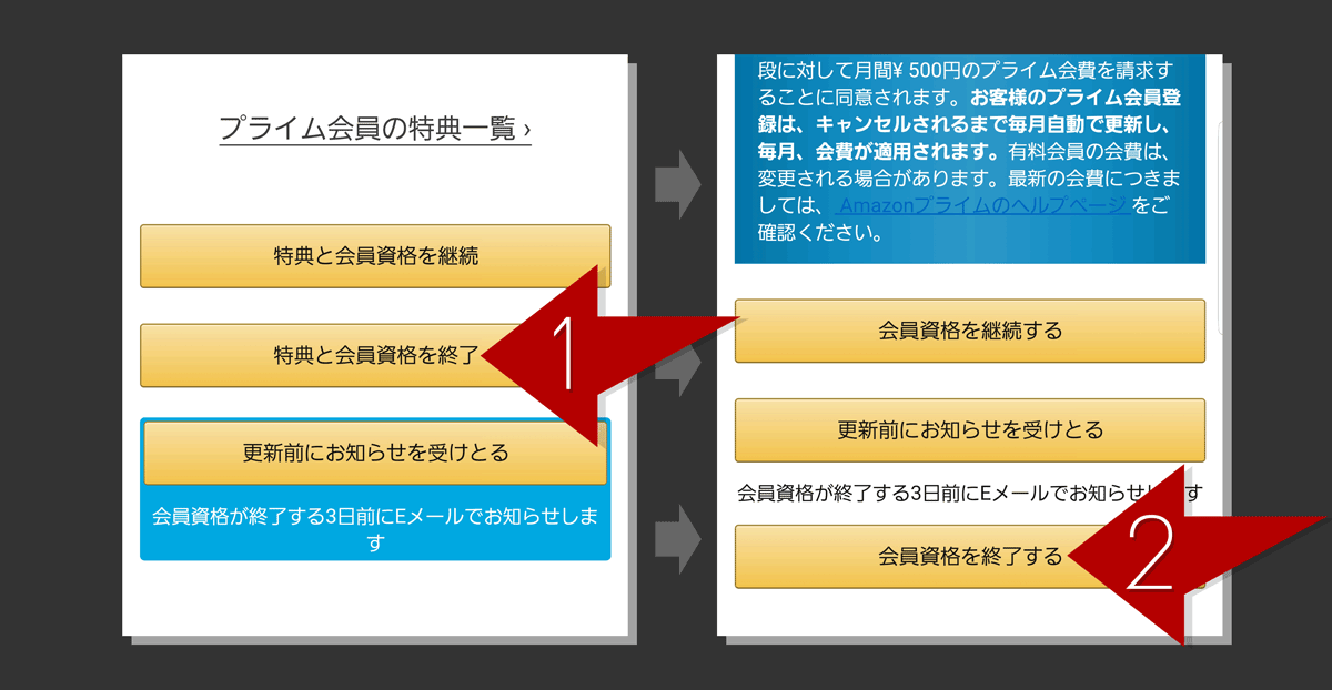 スマホアプリ版 Amazonプライム会員の解約 自動更新解除方法 Jill Tone Blog